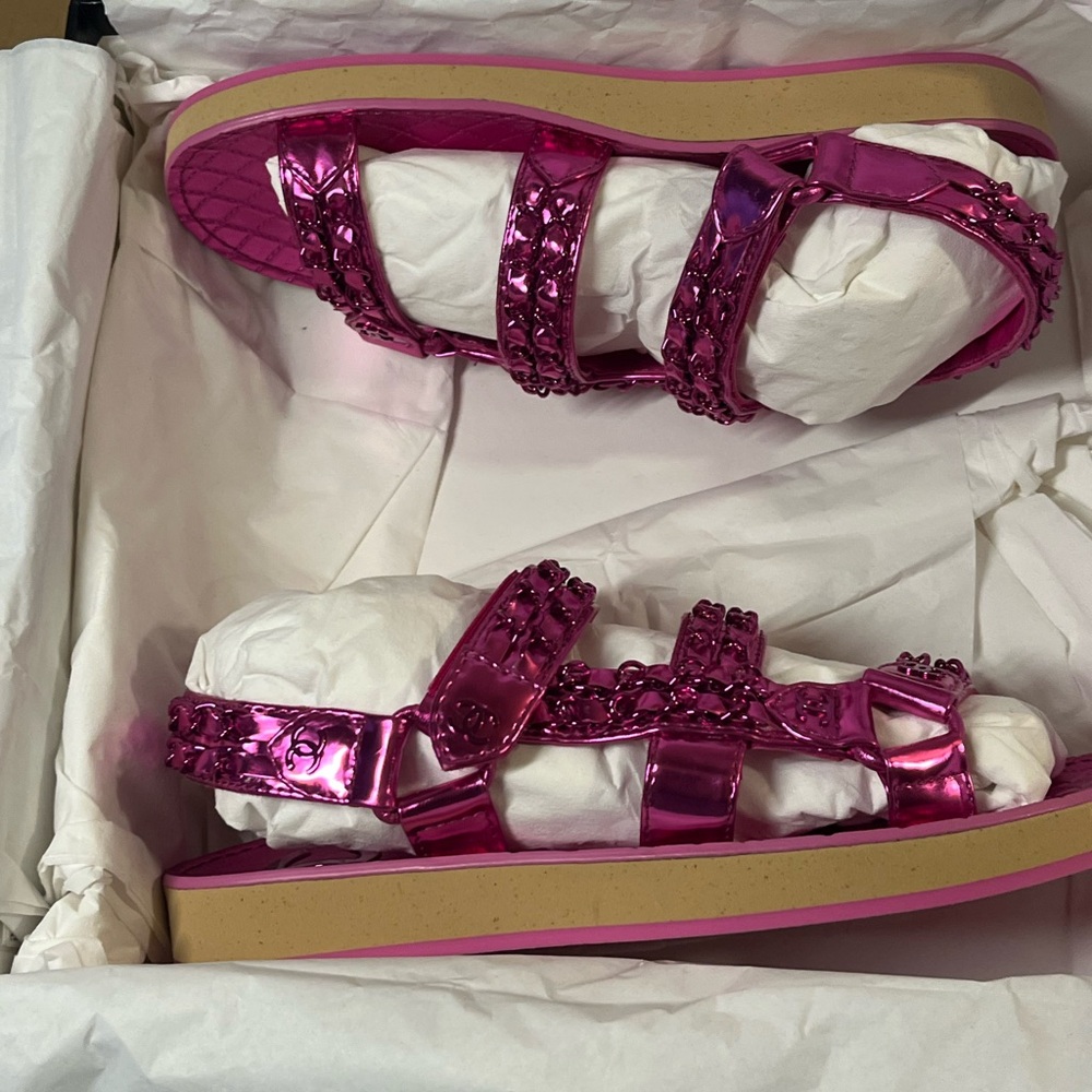 Authentic Chanel G33800 Sandals size 36